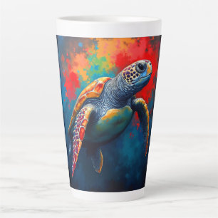 Tasse Latte Tortue de mer en haute mer