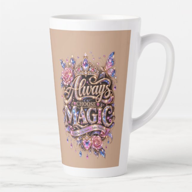 Tasse Latte Toujours choisir le design Crystal Magic Sparkle (Droite)