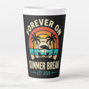 Tasse Latte Toujours en vacances d'été Coucher de soleil vinta