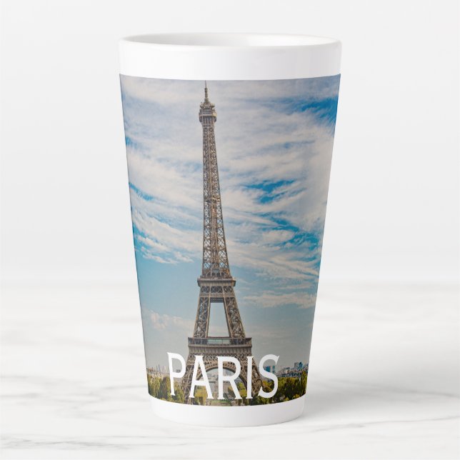 Tasse Latte Tour Eiffel à Paris (Devant)