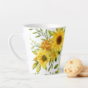 Tasse Latte Tournesol à l'aquarelle 8