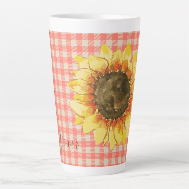 Tasse Latte Tournesol sur En vichy latte (Devant)
