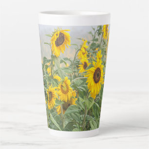 Tasse Latte Tournesol Vert jaune Belle flore