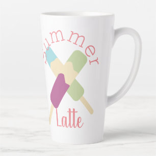 Tasse Latte Tours de glace de crème glacée d'été mignons