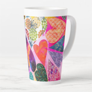 Tasse Latte Tous les Coeurs Multi Motifs et Couleurs Grosse Mu