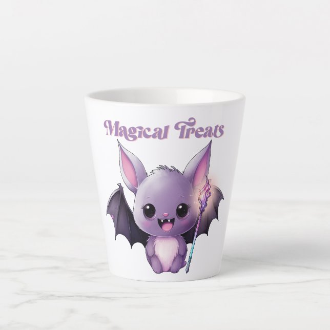 Tasse Latte Traitements magiques avec Bats mignons (Devant)