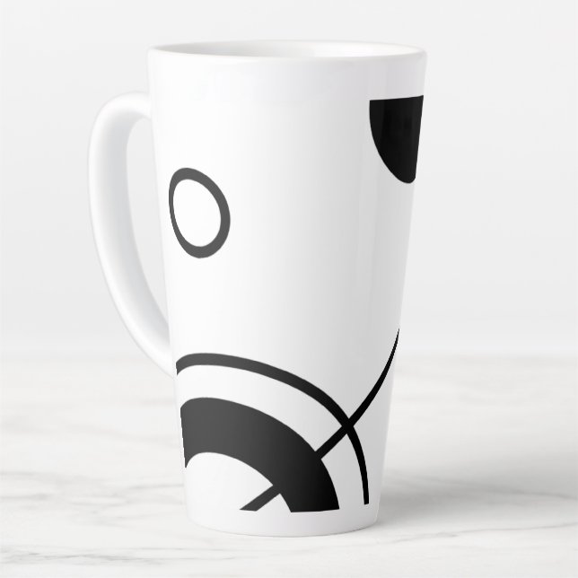 Tasse Latte Traits de pinceau d'art abstrait (Angle gauche)