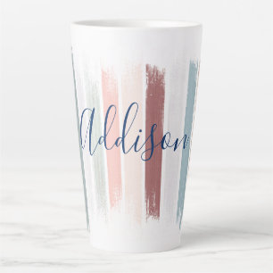 Tasse Latte Traits de pinceau pastel personnalisés
