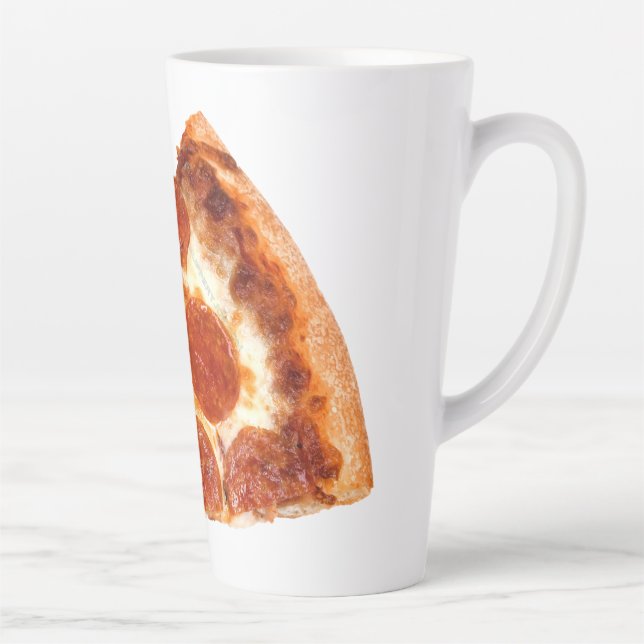 Tasse Latte Tranche de pizza pepperoni classique de SlipperyJo (Droite)