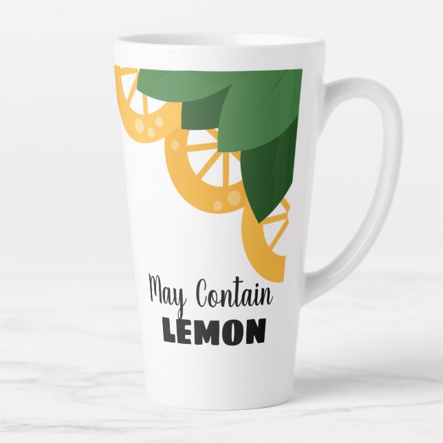 Tasse Latte Tranches de citron énormes peuvent contenir du cit (Droite)