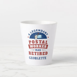 Tasse Latte Travailleur postal à la retraite Retraite du facte