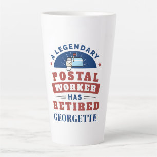 Tasse Latte Travailleur Postal Retraité Facteur Retraite Drôle