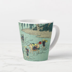 Tasse Latte Traversée de la rivière vintage - Bois japonais