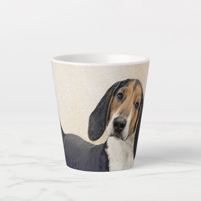 Tasse Latte Treeing Walker Coonhound Peinture - Art original (Devant)
