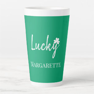 Tasse Latte Trèfle irlandais chanceux Jour de la Saint-Patrick