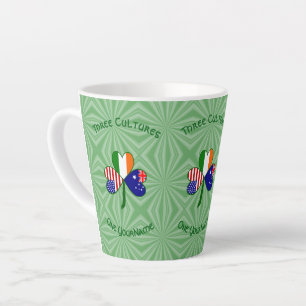 Tasse Latte Trèfle personnalisé Australien Irlandais Américain