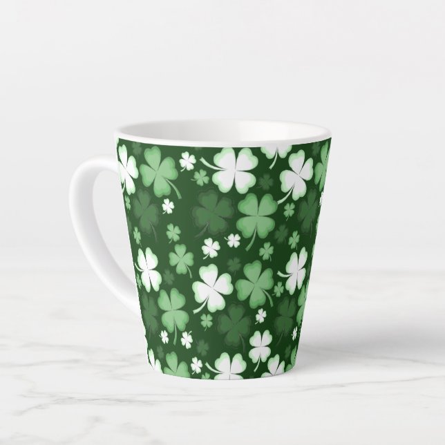 Tasse Latte Trèfle vert, jour de la Saint-Patrick (Angle gauche)