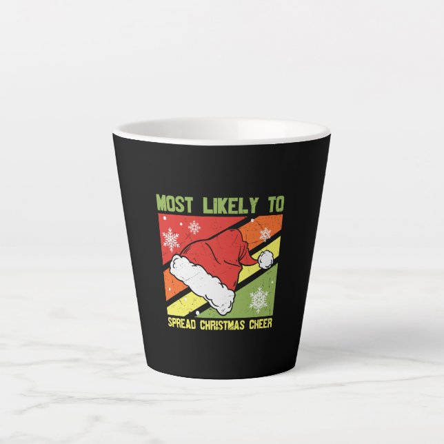 Tasse Latte Très Susceptible De Diffuser La Soirée De Noël (Devant)