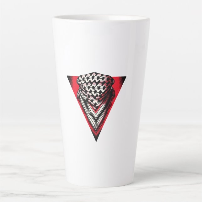 Tasse Latte Triangle rouge inversé keffiyeh (Devant)