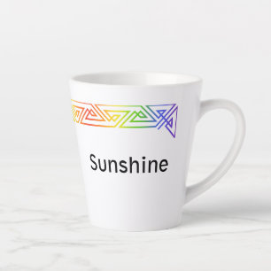 Tasse Latte Triangles Arc-en-ciel moderne en latte personnalis