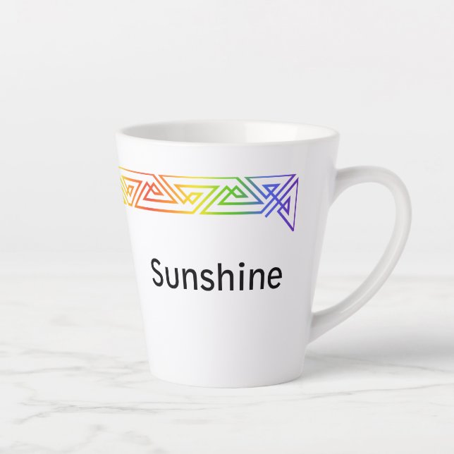 Tasse Latte Triangles Arc-en-ciel moderne en latte personnalis (Droite)