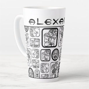 Tasse Latte Tribal MAYA ancien masque motif 1