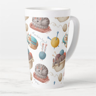 Tasse Latte Tricot Amoureux des chats 