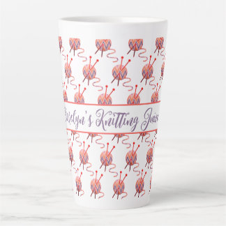 Tasse Latte Tricot personnalisé des boules de fils