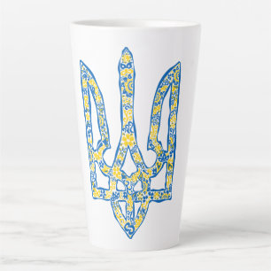 Tasse Latte trident de l'emblème national ukrainien tryzub eth