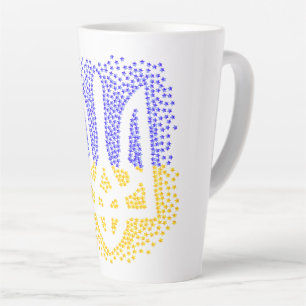Tasse Latte Trident heraldique ukrainien tryzub étoiles disper