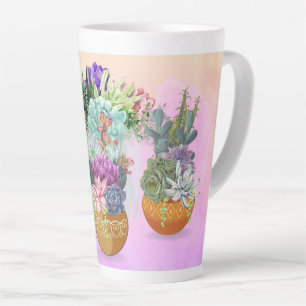 Tasse Latte Trio Succulent sur tétine rose haute