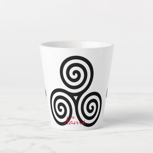 Tasse Latte Triple spirale noire Thunder_Cove (Devant)