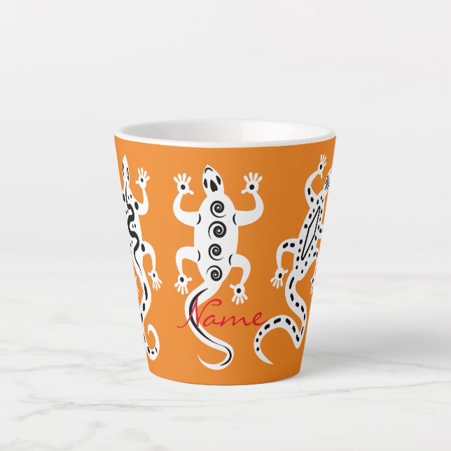 Tasse Latte Trois Lizards blancs Thunder_Cove Style sud-ouest (Devant)