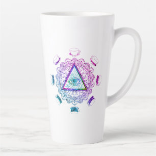 Tasse Latte Troisième Oeil Voir Tous La Coupe Du Café Oeil