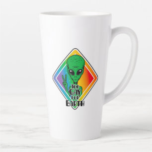 Tasse Latte Trop gay pour la terre Drôle Alien OVNI