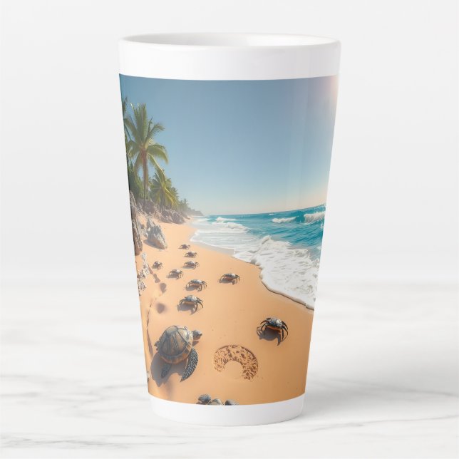 Tasse Latte Tropical Golden Shell Beach Chic (Devant)