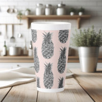 Tropical Grey & Pink Ananas Motif sans couture
