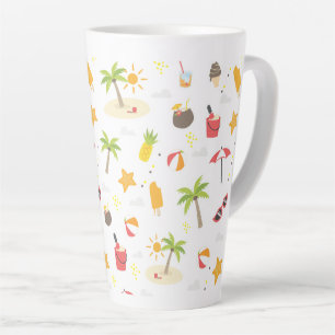 Tasse Latte Tropical Summer Beach Vacances Motif Design