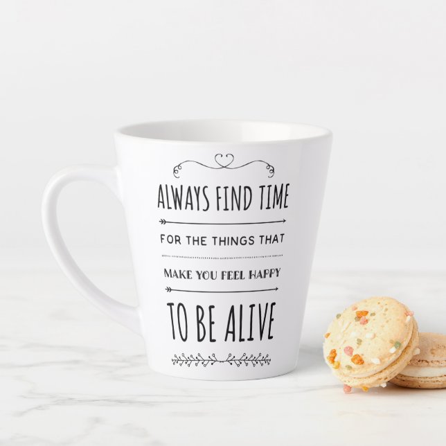 Tasse Latte Trouvez Des Choses Pour Vous Rendre Heureux Citati (En situation)