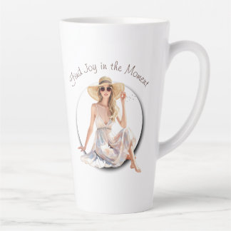 Tasse Latte Trouvez la joie dans le moment Relaxed Woman Texte