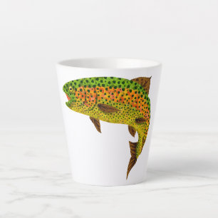 Tasse Latte Truite arc-en-ciel feuille Aspen 1