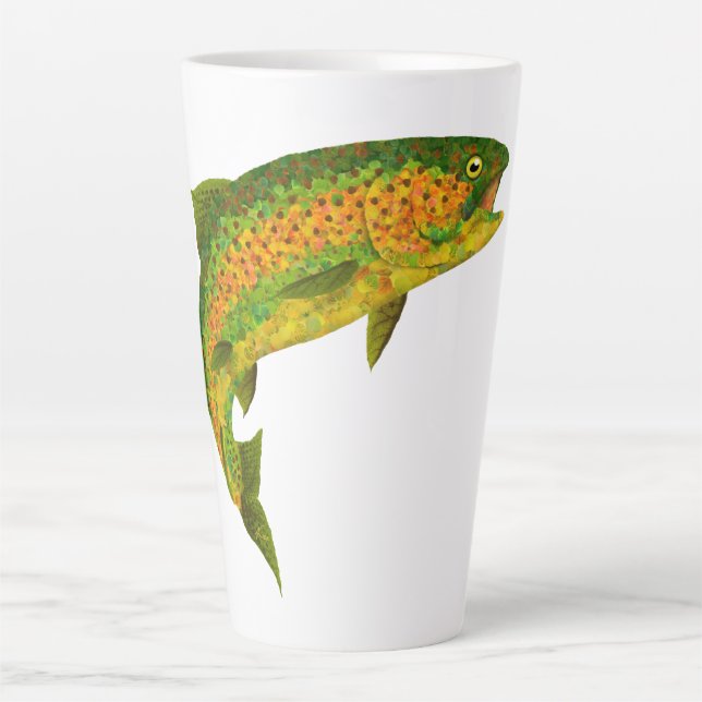 Tasse Latte Truite arc-en-ciel feuille Aspen 4 (Devant)