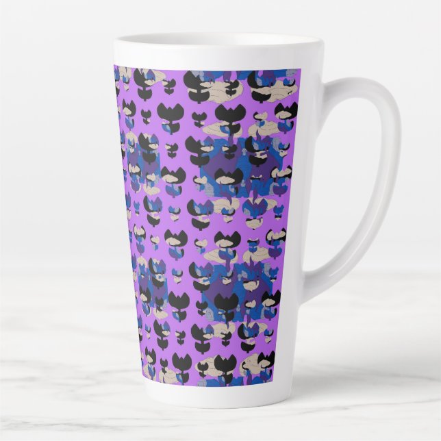 Tasse Latte Tulipe de Flamme Céleste Contenue (Droite)