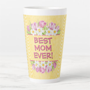 Tasse Latte Tulipe et jonquille floraux personnalisés