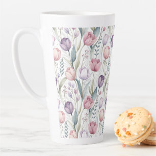 Tasse Latte Tulipe scandinave modèle floral