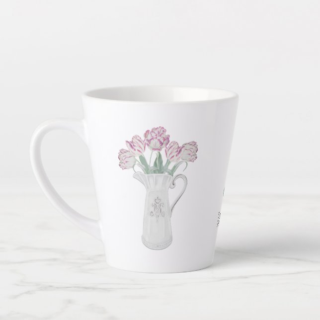 Tasse Latte Tulipes dans un pichet en céramique (Gauche)