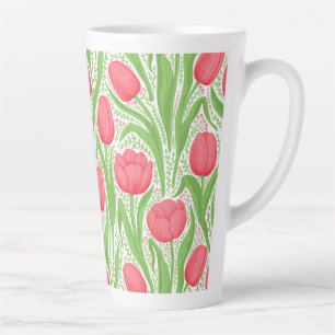 Tasse Latte Tulipes en rouge et vert