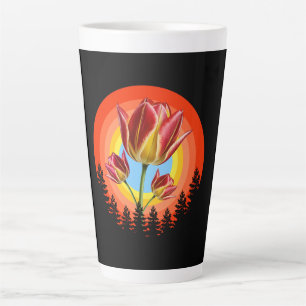 Tasse Latte tulipes nature botanique plante