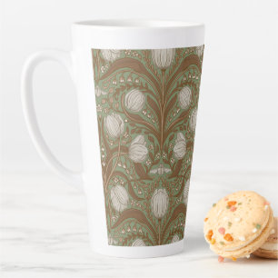 Tasse Latte Tulipes Rétro Nouveau dans des tons de sauge et ma