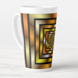 Tasse Latte Tunnel lumineux coloré Trippy Fractal Graphisme
